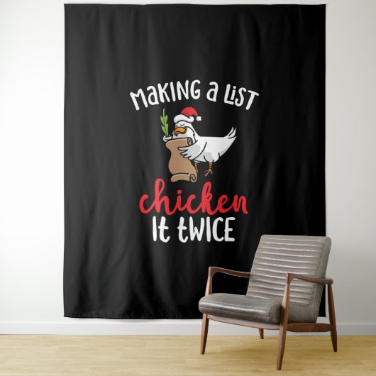Chicken It zweimal Funny Chicken Weihnachtsdesign Wandteppich (Beispiel)