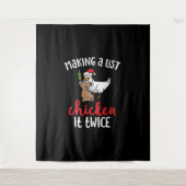 Chicken It zweimal Funny Chicken Weihnachtsdesign Wandteppich (Vorderseite)