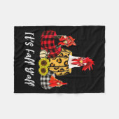 Chicken It's Fall Y'all Leopard Pumpkin Autumn Tha Fleecedecke (Vorderseite (Horizontal))