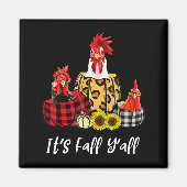 Chicken It's Fall Y'all Leopard Pumpkin Autumn Tha Magnet (Vorne)
