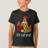 Chicken It's Fall Y'all Leopard Pumpkin Autumn Tha T-Shirt (Vorderseite)