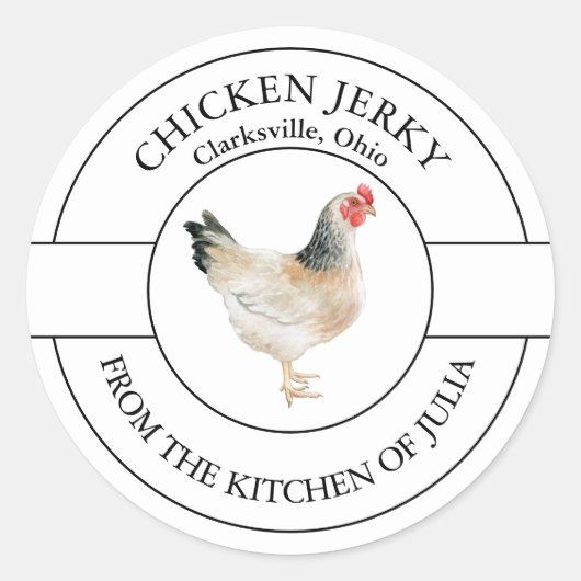 Chicken Jerky Label Runder Aufkleber (Vorderseite)