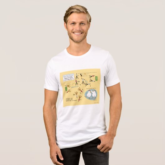 CHICKEN JIVE DANCE STEP DIAGRAM von Sandra Boynton Tri-Blend Shirt (Vorderseite voll)