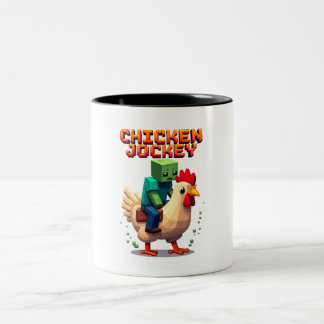 Chicken Jockey - Funny Block Style Gamer Tasse