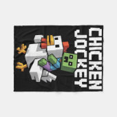 Chicken Jockey Pixel Funny Fleecedecke (Vorderseite (Horizontal))