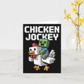 Chicken Jockey Pixel Funny Karte (Gelbe Blume)