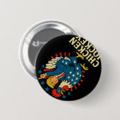 Chicken Jockey Trump Funny Meme 1 Button (Vorne & Hinten)