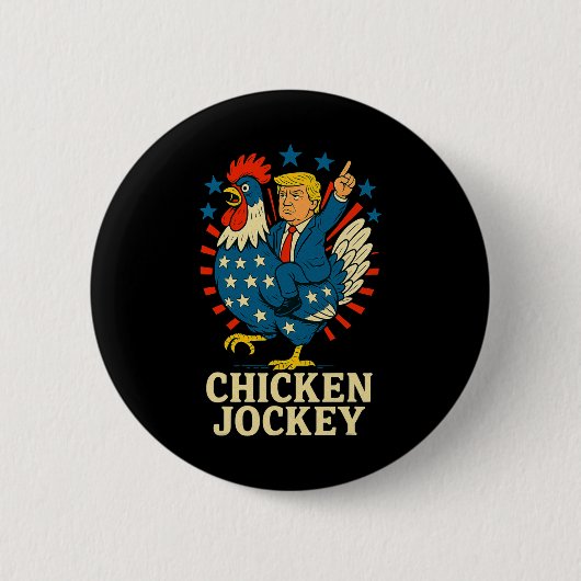 Chicken Jockey Trump Funny Meme 2 Button (Vorderseite)