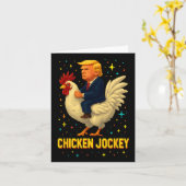 Chicken Jockey Trump Funny Meme 2 Karte (Gelbe Blume)