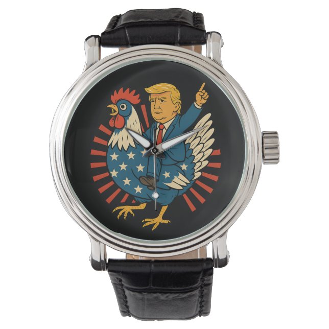 Chicken Jockey Trump Funny Meme Armbanduhr (Vorderseite)