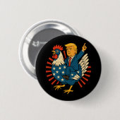 Chicken Jockey Trump Funny Meme Button (Vorne & Hinten)