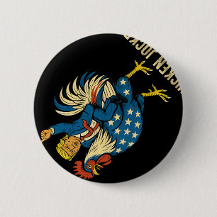 Chicken Jockey Trump Funny Meme Button