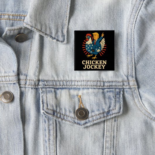 Chicken Jockey Trump Funny Meme Button (Beispiel)