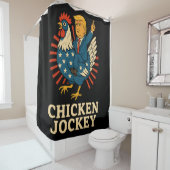 Chicken Jockey Trump Funny Meme Duschvorhang (Beispiel)