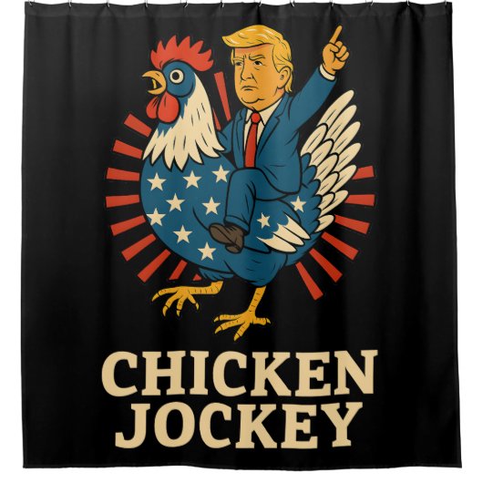Chicken Jockey Trump Funny Meme Duschvorhang (Vorderseite)