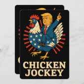 Chicken Jockey Trump Funny Meme Einladung (Vorne/Hinten)