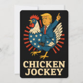 Chicken Jockey Trump Funny Meme Einladung (Rückseite)