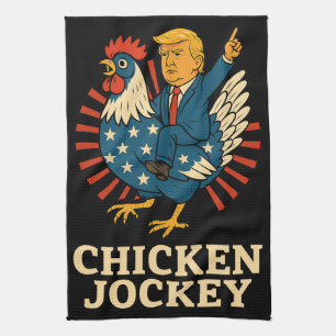 Chicken Jockey Trump Funny Meme Geschirrtuch