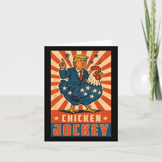 Chicken Jockey Trump Funny Meme Karte (Vorderseite)
