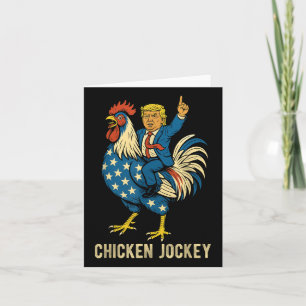 Chicken Jockey Trump Funny Meme Karte