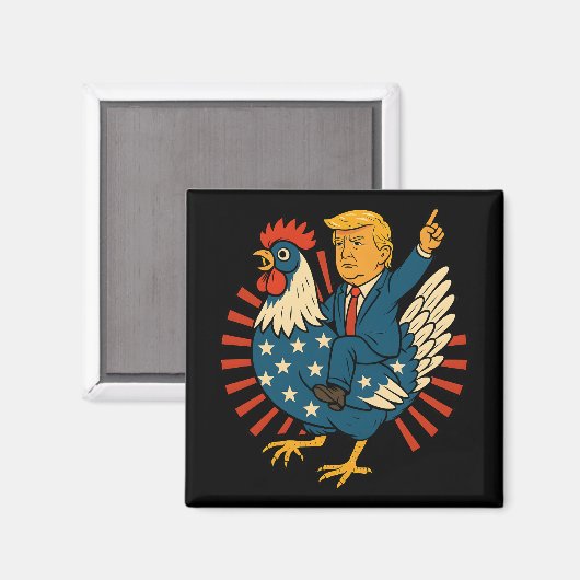 Chicken Jockey Trump Funny Meme Magnet (Vorderseite/Rückseite)