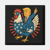 Chicken Jockey Trump Funny Meme Magnet (Vorne)