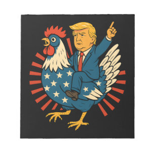 Chicken Jockey Trump Funny Meme Notizblock