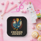 Chicken Jockey Trump Funny Meme Pappteller (Party)