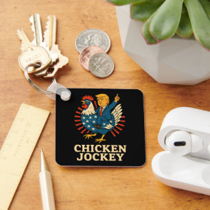 Chicken Jockey Trump Funny Meme Schlüsselanhänger