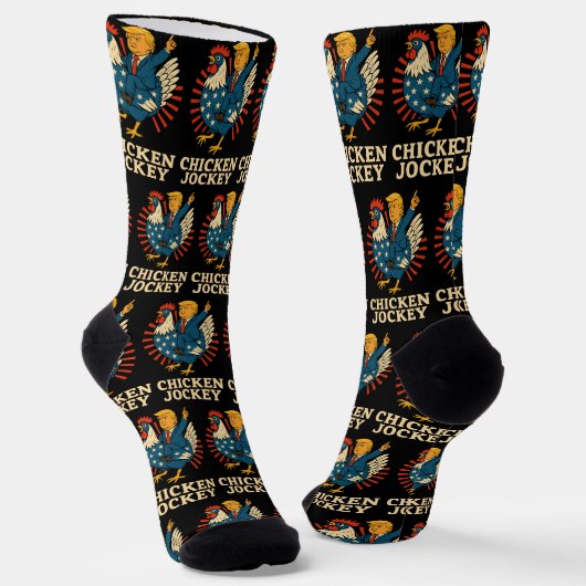 Chicken Jockey Trump Funny Meme Socken (Gewinkelt)