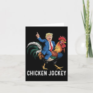 Chicken Jockey Trump Funny Meme Surreal Spaß T-Shi Karte