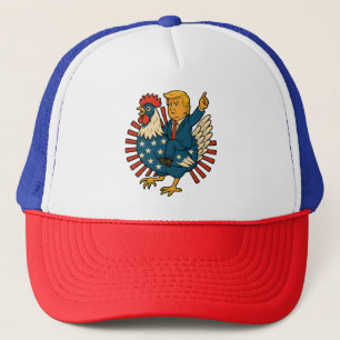 Chicken Jockey Trump Funny Meme Truckerkappe