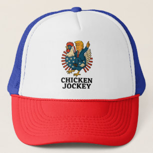 Chicken Jockey Trump Funny Meme Truckerkappe