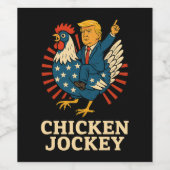 Chicken Jockey Trump Funny Meme Weinetikett (Einzelnes Label)