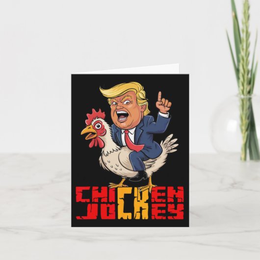 Chicken Jockey Trump Funny Political Meme Karte (Vorderseite)