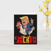 Chicken Jockey Trump Funny Political Meme Karte (Gelbe Blume)