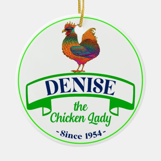 Chicken Lady Keramik Ornament (Vorne)