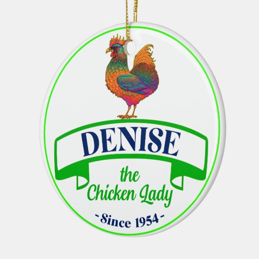 Chicken Lady Keramik Ornament (Links)