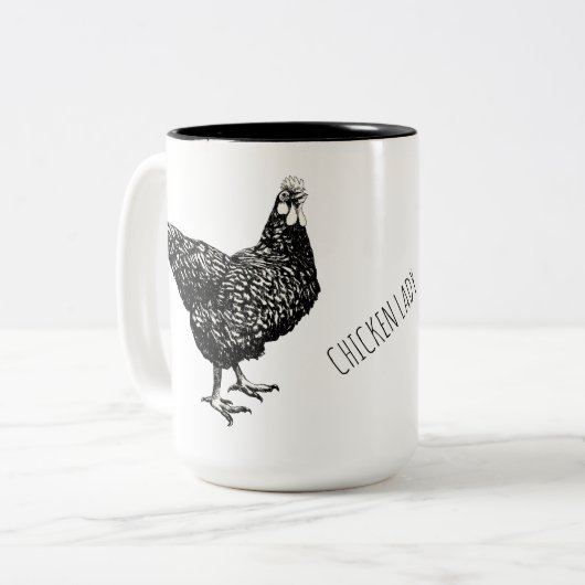Chicken lady  zweifarbige tasse (Vorderseite Links)