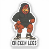 Chicken Legs – Funny Jacked Chicken Gym Workout Aufkleber (Vorderseite)