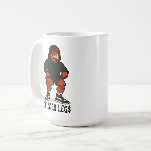 Chicken Legs – Funny Jacked Chicken Gym Workout Kaffeetasse (Vorderseite Links)