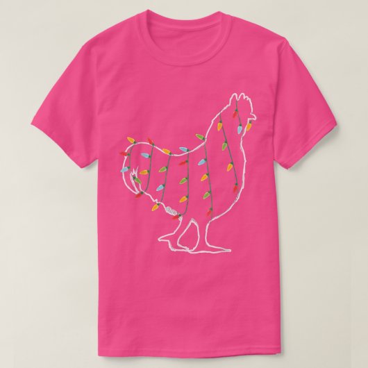Chicken Lover Christmas Tree Light Pajama Xmas Gif T-Shirt (Design vorne)