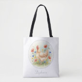 Chicken Lover Farmhouse Floral Hen Tasche (Vorderseite)