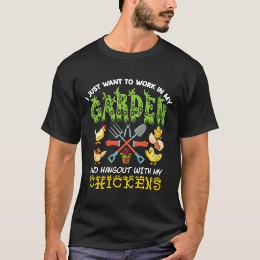 Chicken Lover Gardening T-Shirt (Vorderseite)