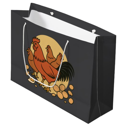 Chicken Lover Gift Bag Große Geschenktüte (Vorderseite Schrägansicht)