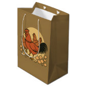 Chicken Lover Medium Gift Bag Mittlere Geschenktüte (Rückseite Schrägansicht)