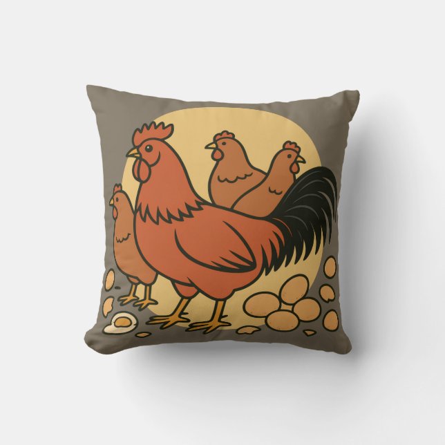 Chicken Lover Throw Pillow Kissen (Vorderseite)