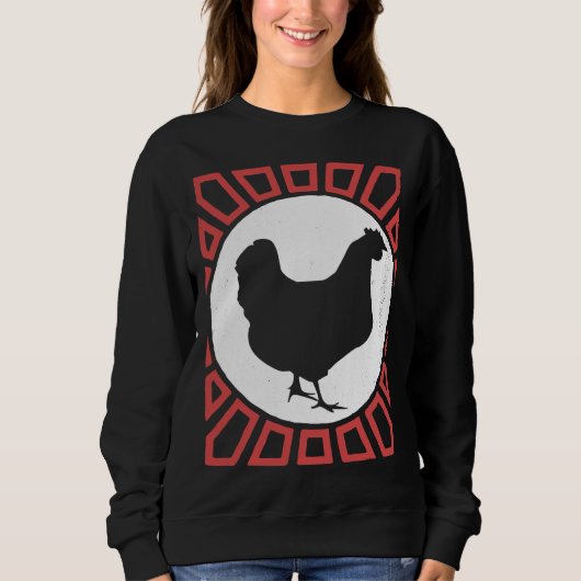 Chicken Lover Vintage Retro Style Sweatshirt (Vorderseite)