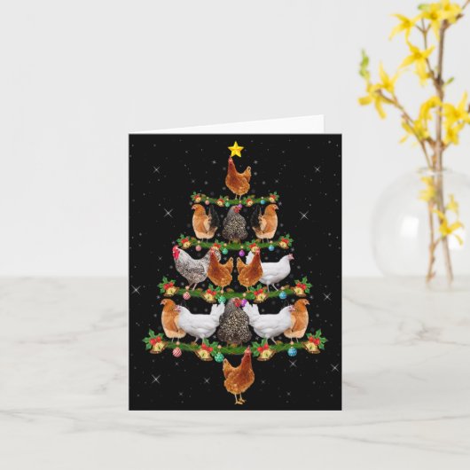 Chicken Lover Xmas Tree Lights Santa Chicken Chris Karte (Gelbe Blume)
