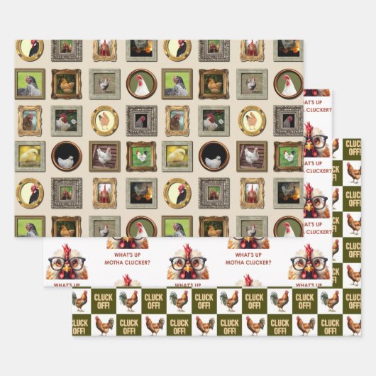 CHICKEN LOVERS SET GESCHENKPAPIER SET (Set)